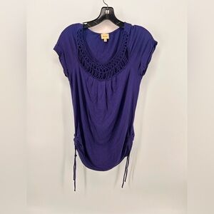 Ella moss royal blue lace sides jersey top size s good condition